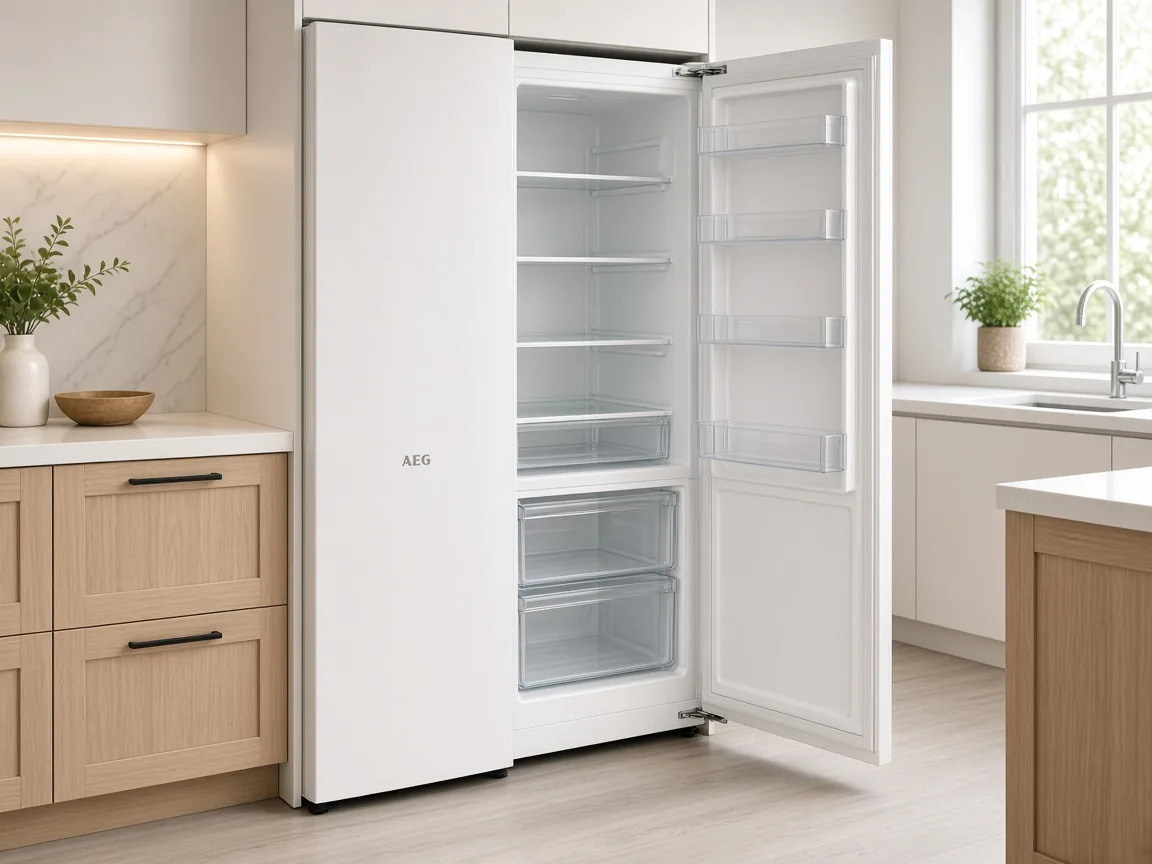 AEG fridge-freezer in a European-style kitchen