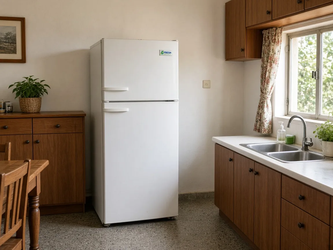 FRESH household refrigerator in a kitchen