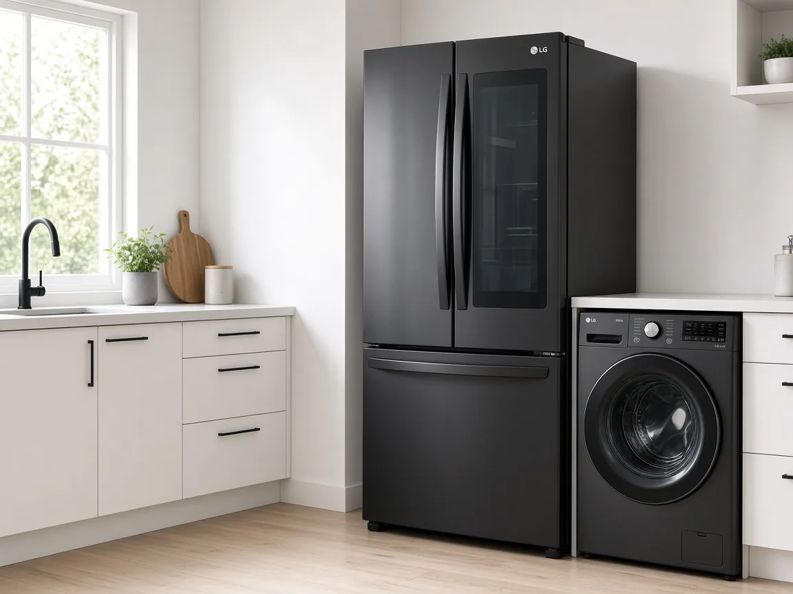 LG refrigerator in a home kitchen