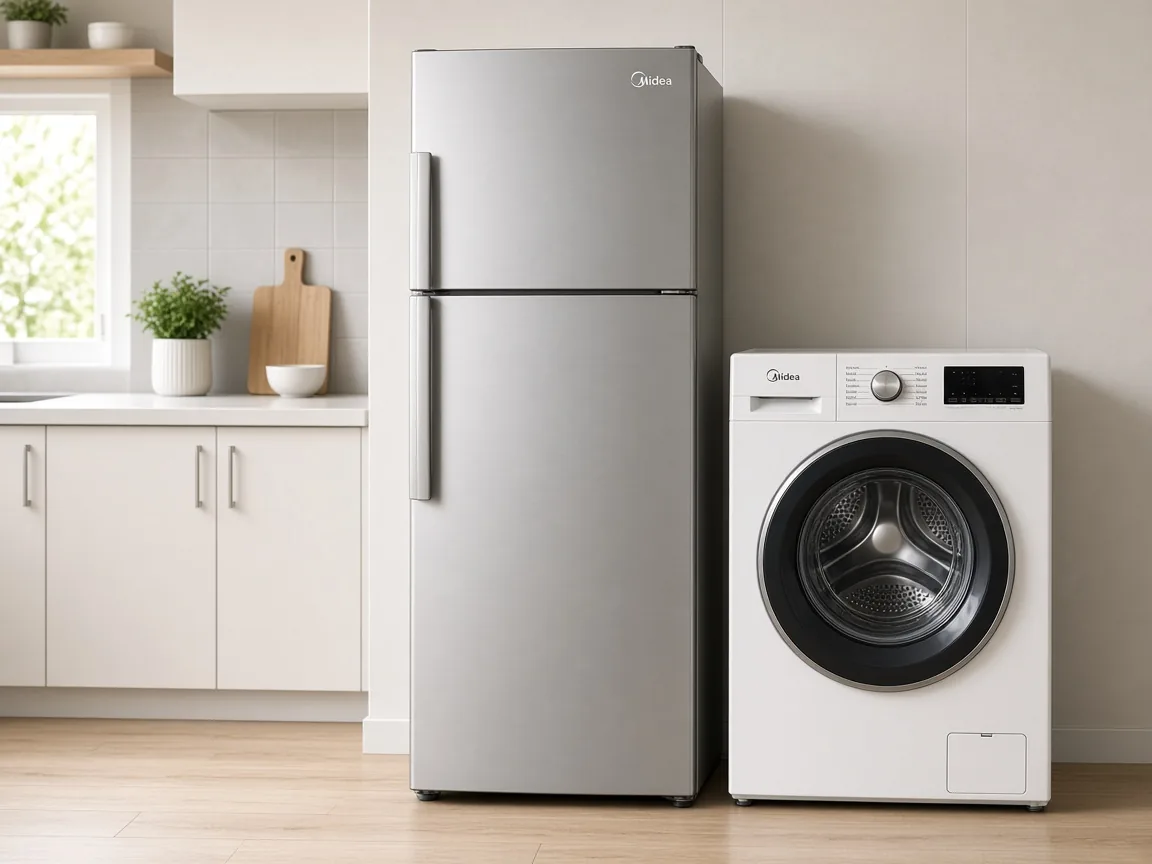Midea refrigerator in a home kitchen