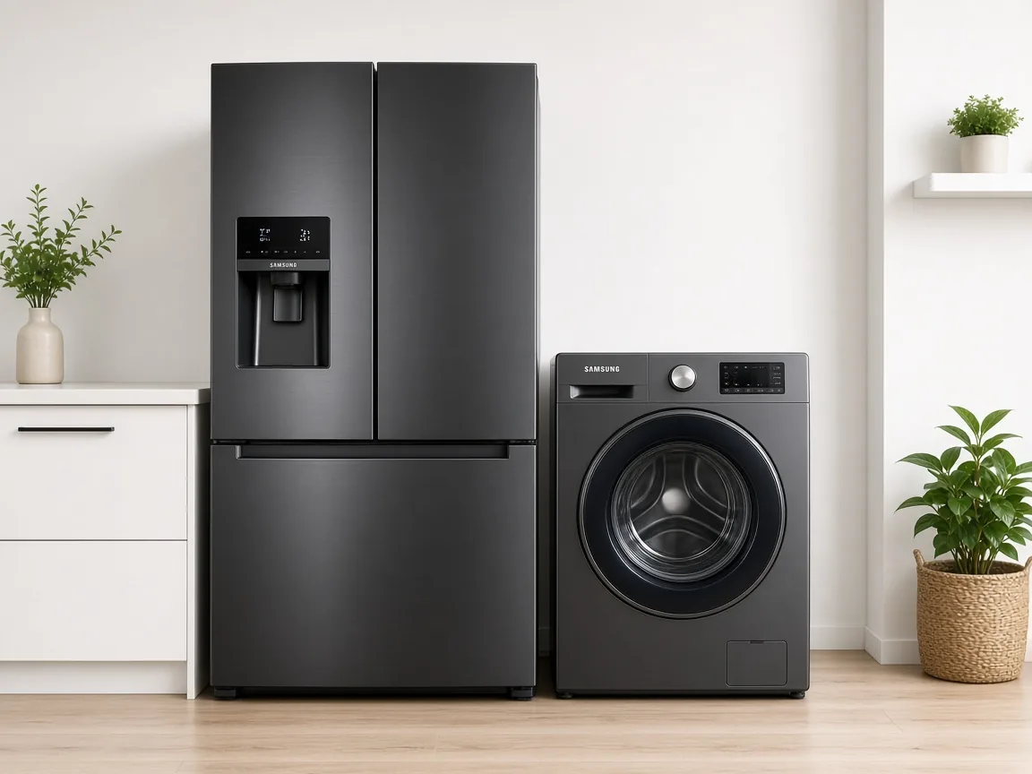 Samsung refrigerator in a home kitchen