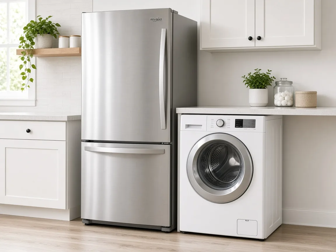 Whirlpool refrigerator in a home kitchen